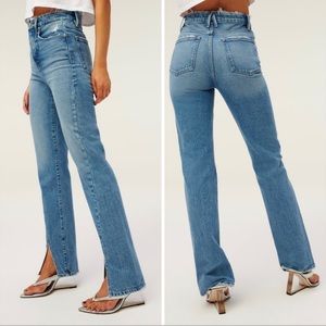 NWOT Good American Slit Straight Jeans